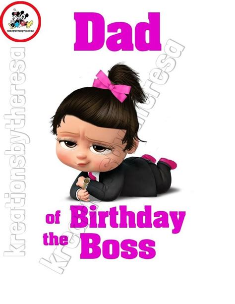 Boss Baby Dad Of The Birthday Girl/Caucasian American Brunette Printable Iron On Transfer ...