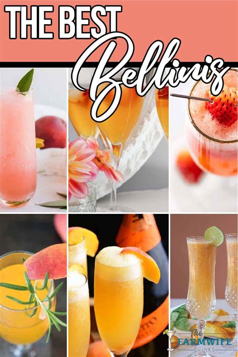 photo collage of bellini recipes with text which reads the best bellinis