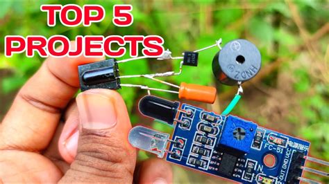 DIY IR Sensor Project , TOP 5 Amazing Project with IR Sensor , transistor, buzzer, battery ...