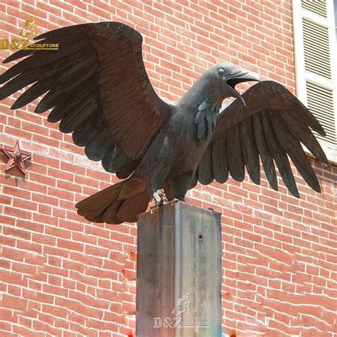 life size bronze raven garden statue for sale