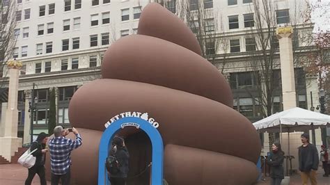 Giant Poop Emoji Plops Into Portland for World Toilet Day