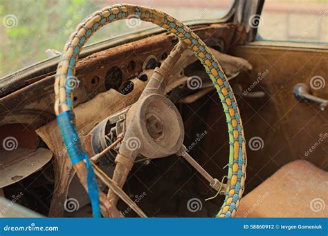 Rusty Car. Vehicle Interior. Stock Photo - Image of junk, rusty: 58860912