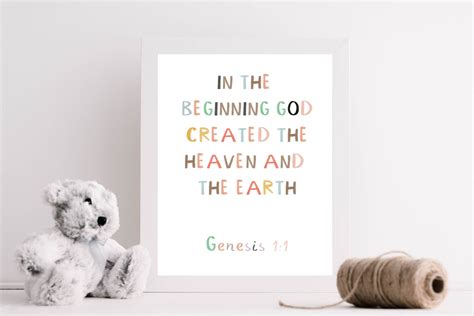 Genesis 1:1 bible verse wall art/nursery print/bible nursery | Etsy