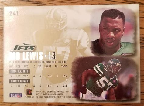 Mo Lewis New York Jets 1995 Fleer Ultra Football Card #241 MT | eBay