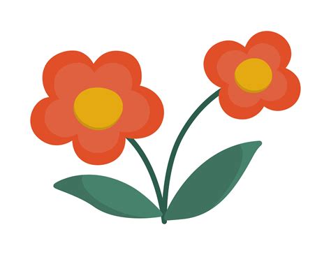 Vector simple flower icon. First blooming plant illustration. Floral ...