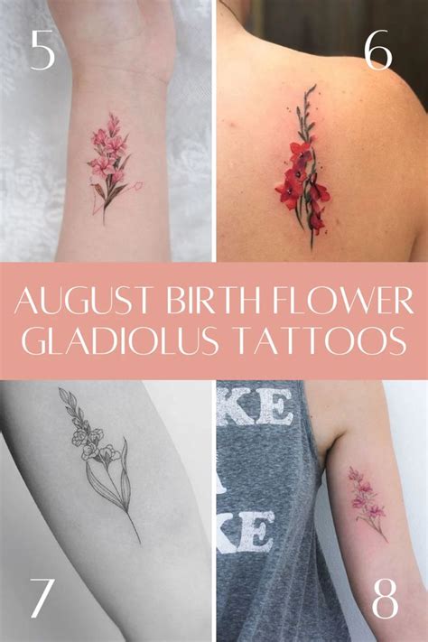 August Birth Flower Tattoos: Poppies + Gladiolus