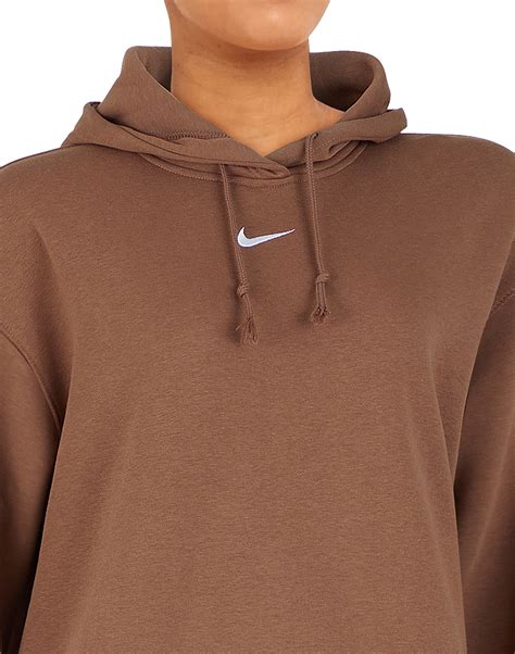 Nike Womens Essential Fleece Hoodie - Brown | Life Style Sports IE