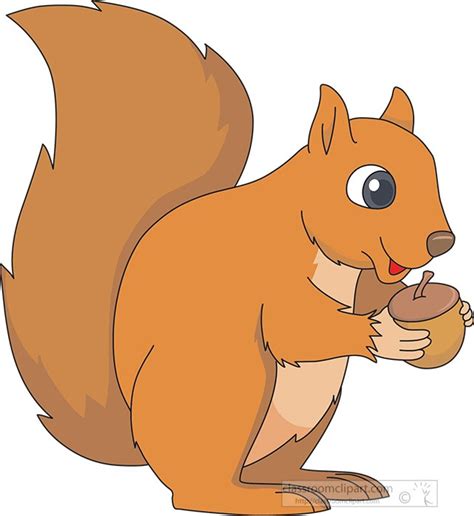 Squirrel With Acorn Clipart