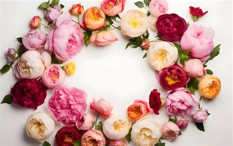 Premium AI Image | A floral wreath with peonies on it