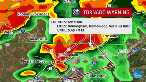 A confirmed, damaging tornado is moving through the south side of Birmingham, Alabama. Tornado ...