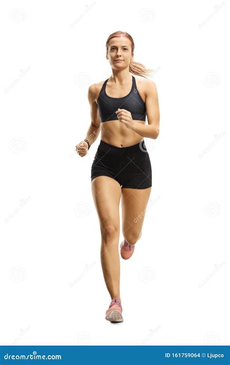 Female Athlete in Running Outfit Jogging Towards the Camera Stock Photo - Image of active ...