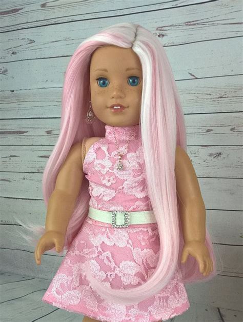 Custom 10-11" Doll Wig Fits Most 18" Dolls Stunning "Rose Petal" - Heat Safe American Girl Doll ...