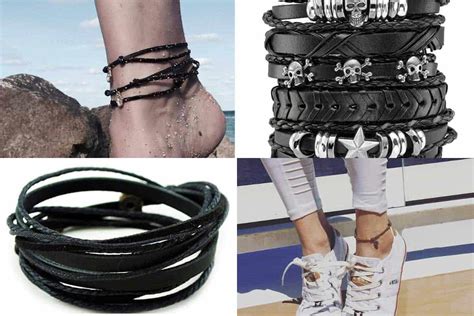 10 Awesome Black Leather Anklets You Should Check Out