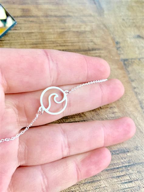 Silver Sea Wave Bracelet for Women Dainty Gold Ocean Wave | Etsy