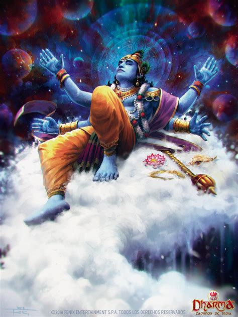 Dream of Vishnu by Feig-Art on DeviantArt | Vishnu, Hindu art, Krishna painting