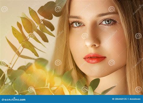 Beauty, Makeup and Hairstyle, Face Portrait of Beautiful Woman with ...