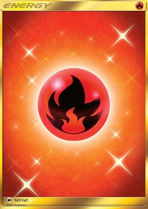 Golden Fire Energy Pokemon Card - Printable Cards