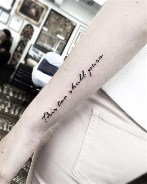 This too shall pass tattoo on the forearm - Tattoogrid.net