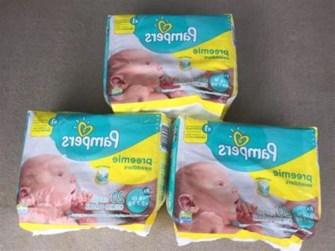 3 Packs Pampers Preemie Swaddlers Disposable Diapers NICU,