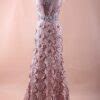 Pink Sleeveless lace evening dresses from Darius Designers