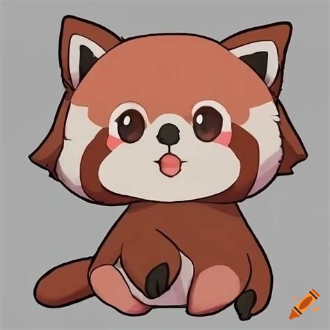 Anime cute red panda