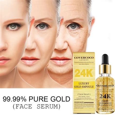 24K Gold Face Serum Firming Moisturizing Face Essence Anti Wrinkle Anti Aging Moisturizer Skin ...