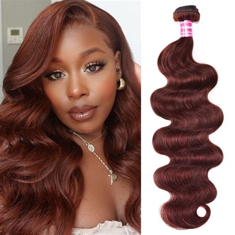 Amazon.com : Julia Hair 12A Reddish Brown Body Wave Human Hair Weave 1 ...