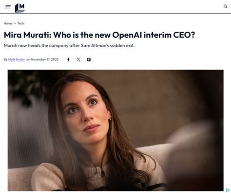 Who is Mira Murati, who has been appointed interim CEO of OpenAI, the developer of ChatGPT ...