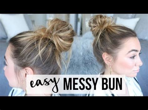 EASY MESSY BUN TUTORIAL | FINE, THIN HAIR | Easy messy bun, Messy bun thin hair, Easy bun hairstyles