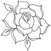 Rose outline drawing art gallery jpg – Clipartix