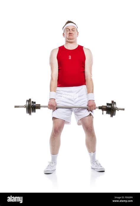 Weak man lifting heavy weight hi-res stock photography and images - Alamy