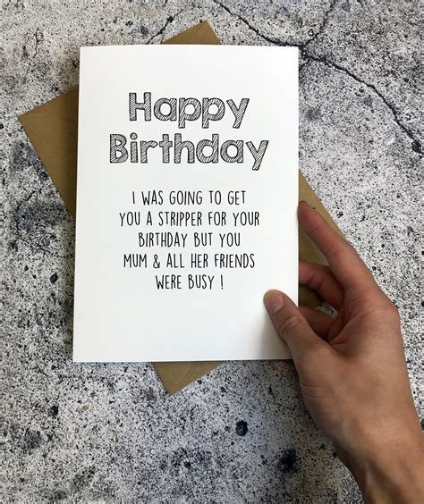 Birthday Card 'I Was Going to Get You a Stripper' - Etsy