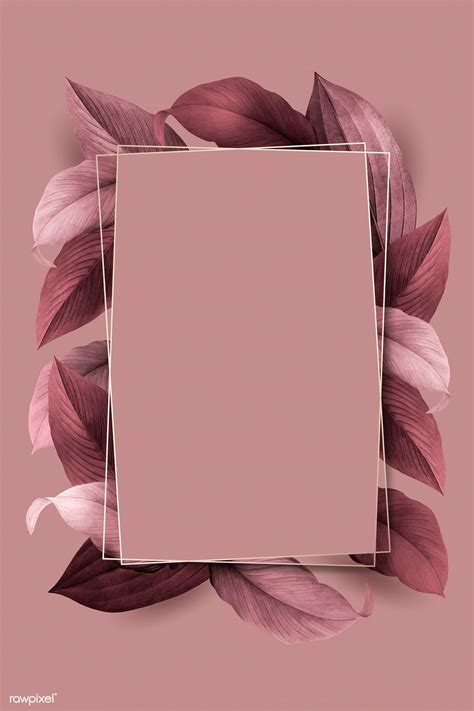 Rectangle foliage frame on pink background vector | premium image by ...