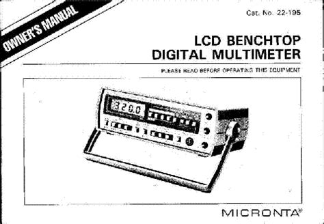 Micronta Multimeter 22 194 Owners Manual