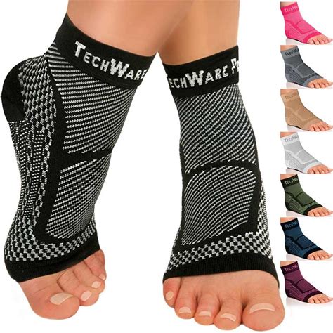 TechWare Pro Ankle Brace Compression Sleeve – Relieves Achilles Tendonitis, Joint Pain. Plantar ...