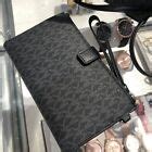 Michael Kors Messenger Crossbody Bag Handbag Purse Black MK+ Double Zip ...