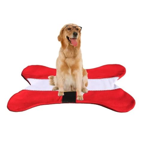 Christmas Dog Beds & Sofas Santa Belt Bone Shape Design Pet Sleeping ...