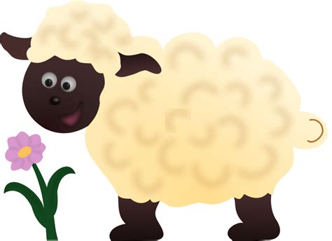 Sheep with a flower Clip Art Image - ClipSafari