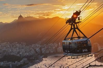 'Sugarloaf Mountain Cable Car at Sunset.' Photographic Print - Jon Hicks | AllPosters.com