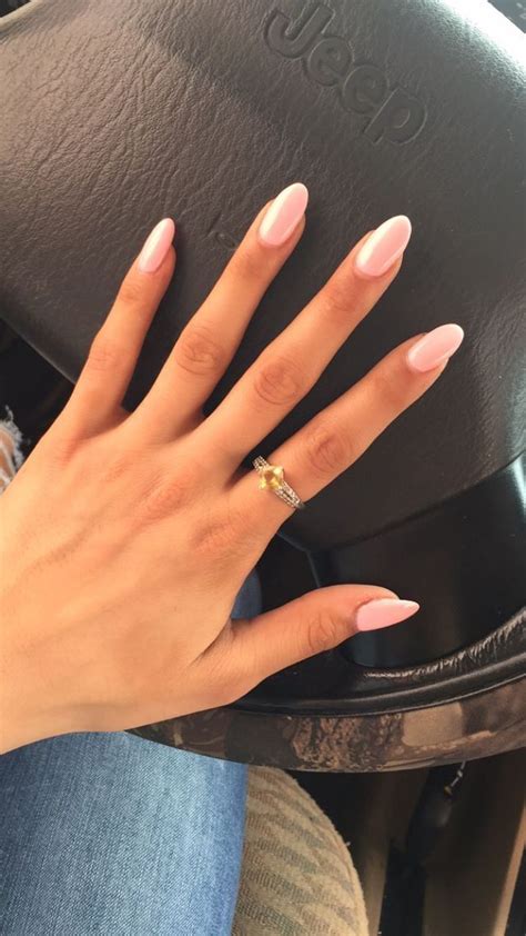 Pin by Maricruz on NAILS | Pale pink nails, Almond acrylic nails, Oval shaped nails