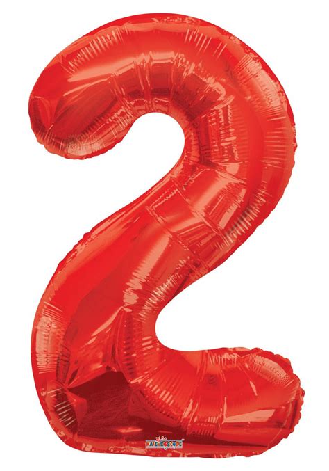 Red Number Balloons 34" Large Red Number 2 Balloons 1ct #15922-34S