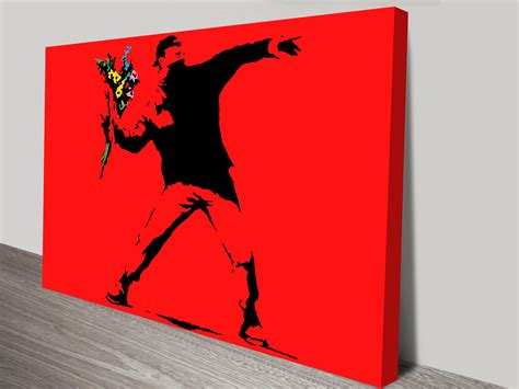 Flower Thrower Red | Banksy prints, Banksy canvas prints, Banksy wall art