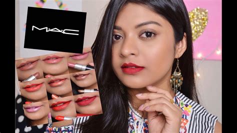 MAC Lipstick Collection 2018 || MAC Lipstick Swatches on Indian Medium Skin tone - YouTube