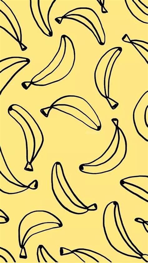 Banana wallpaper on a yellow colored background | conversational prints | | conversational ...