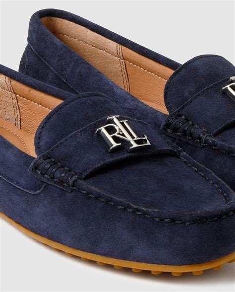 Lauren Ralph Lauren women's blue suede loafers with golden logo · Lauren Ralph Lauren · Fashion ...