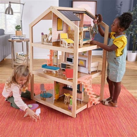 So Stylish Mansion Dollhouse - Boho Naturals | KidKraft UK