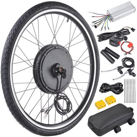 Yescom 26"x1.75" Front Wheel Electric Bicycle Motor Kit 48V 1000W Bicycle Cycling Engine w/ Dual ...