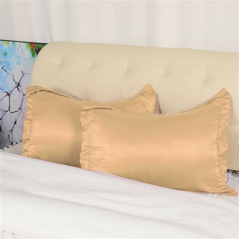 PiccoCasa Silk Satin Pillowcase, Set of 2 Silky Sateen Pillow Cases ...