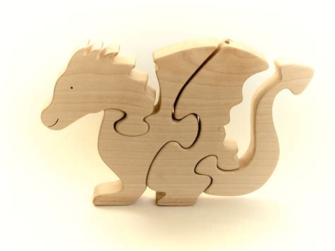 Wooden Puzzle Dragon Organic Toy for Baby | Etsy