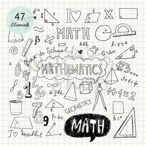 Hand Drawn Mathematics Clip Art/Math Elements and Symbols/Back | Etsy